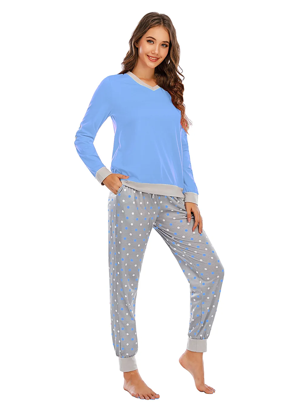 Long Sleeve Top and Polka Dot Pants Set, image 5
