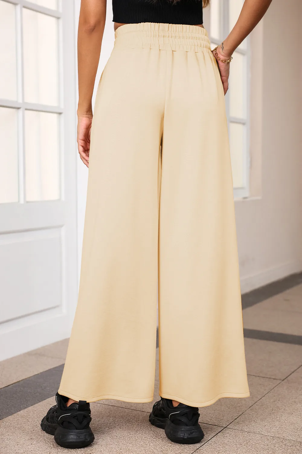 Drawstring Wide Leg Pants with Pockets, image 15
