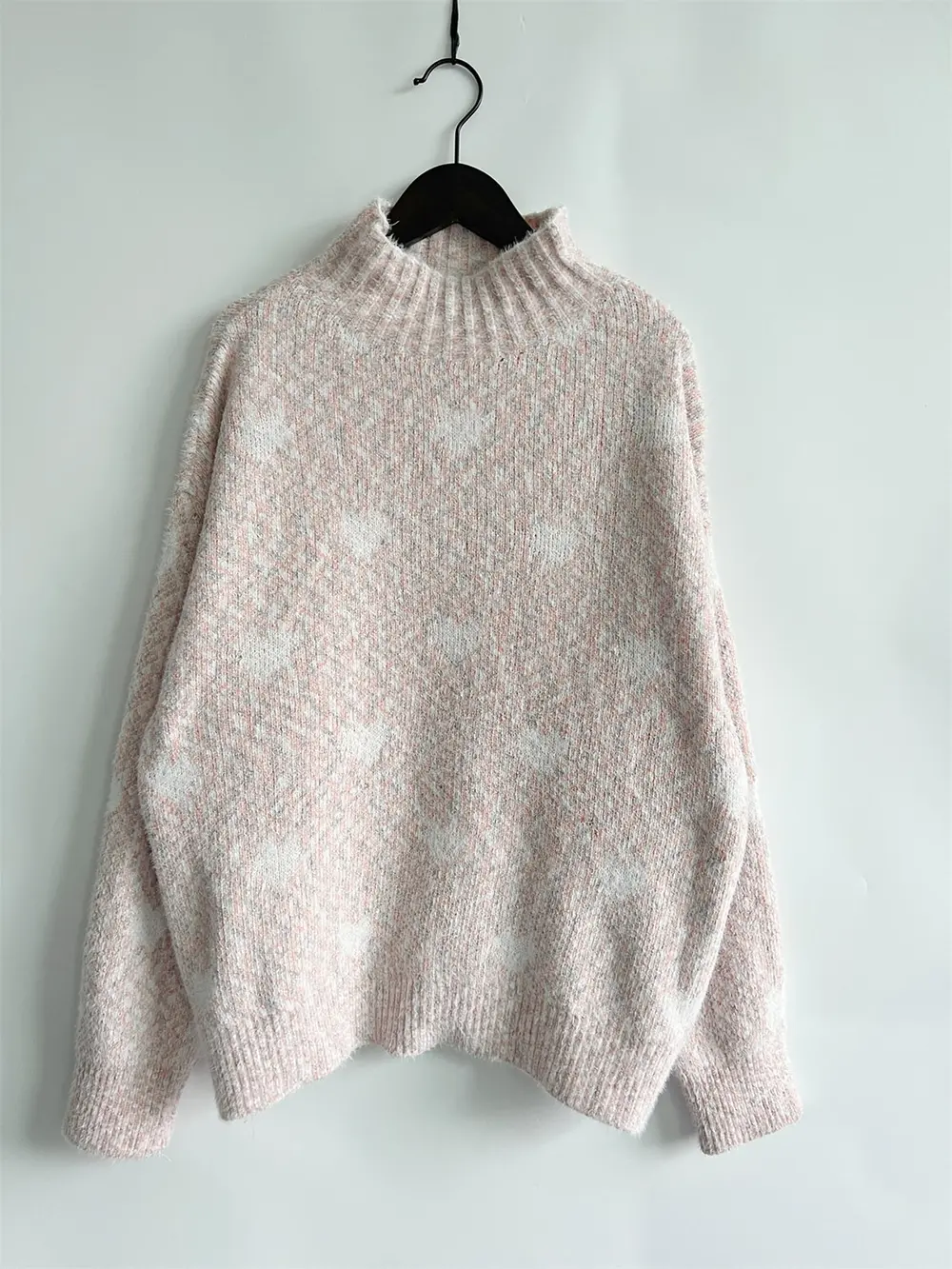 Heart Heathered Turtleneck Drop Shoulder Sweater, image 14