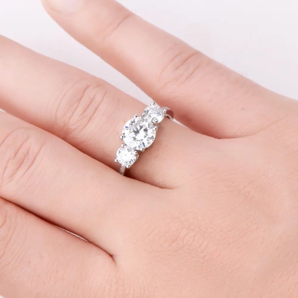 3 Carat Moissanite 925 Sterling Silver Ring, image 3