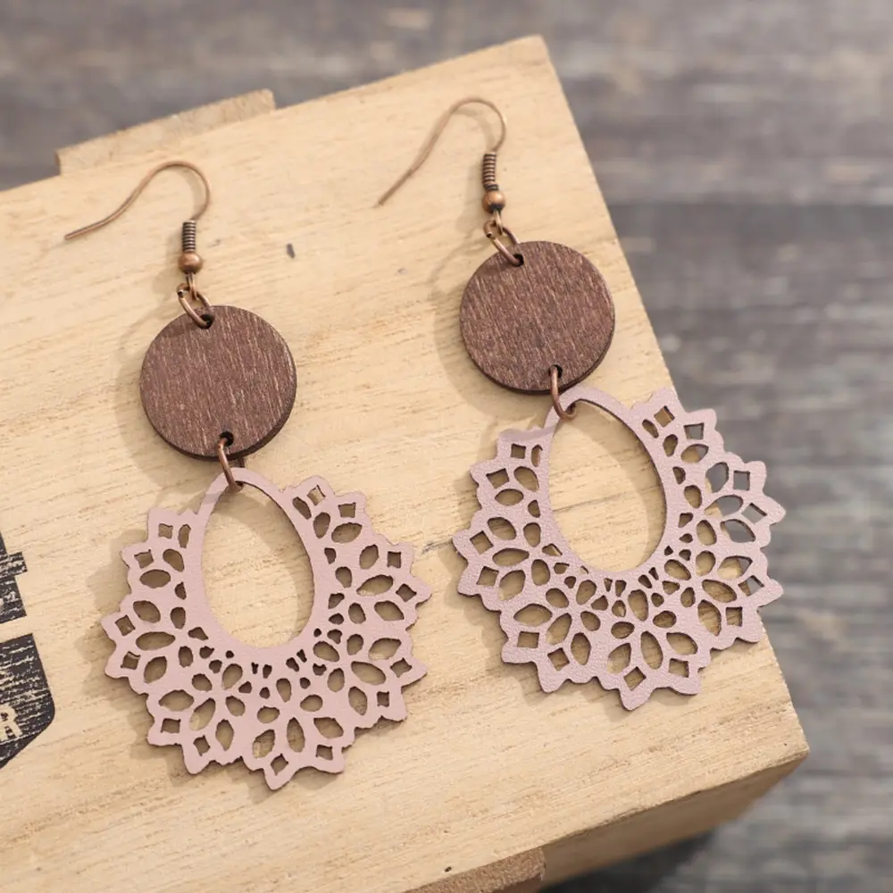Geometric Cutout Dangle Earrings, image 6