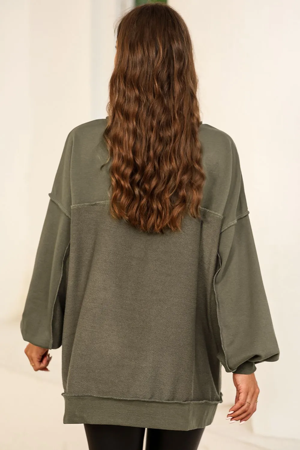 Buttoned Dropped Shoulder Sweatshirt, image 11
