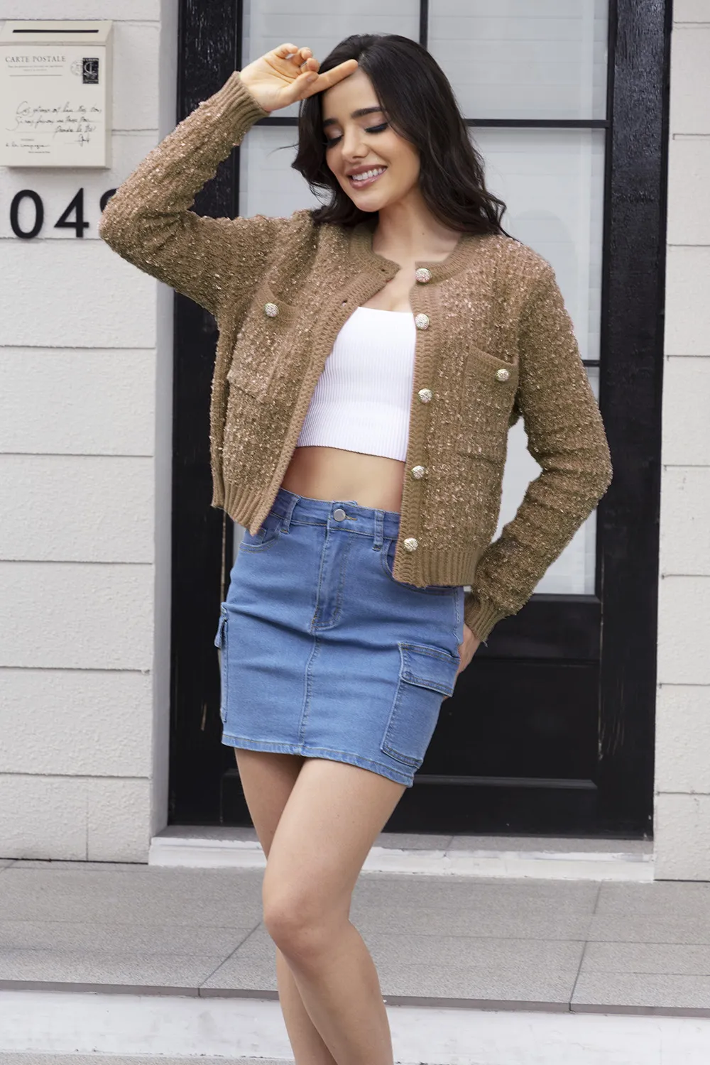 Button Up Round Neck Cardigan, image 8