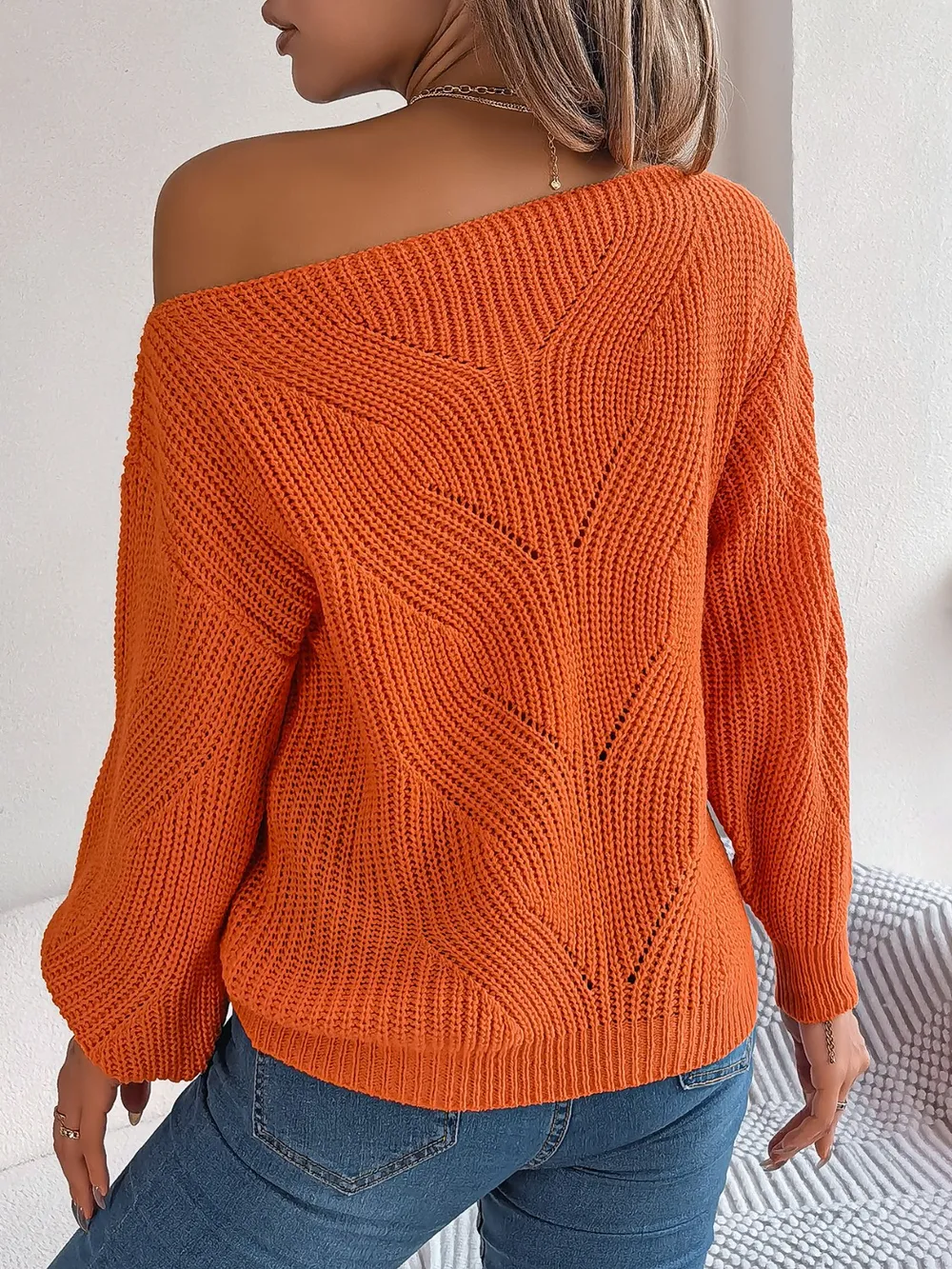 Openwork Long Sleeve Sweater, image 16