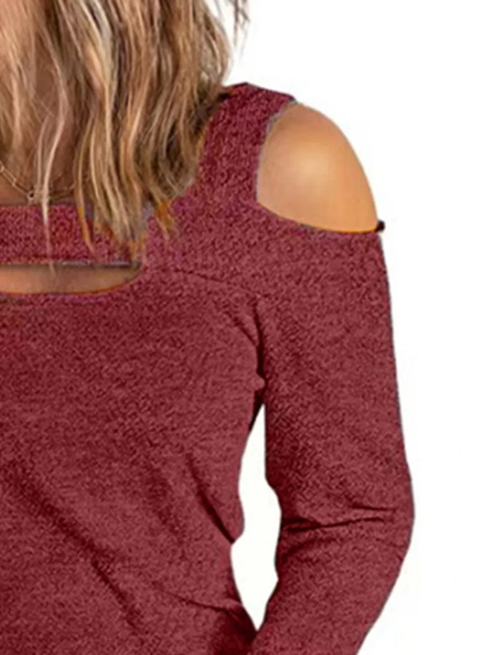 Full Size Cutout Cold Shoulder Blouse, image 15