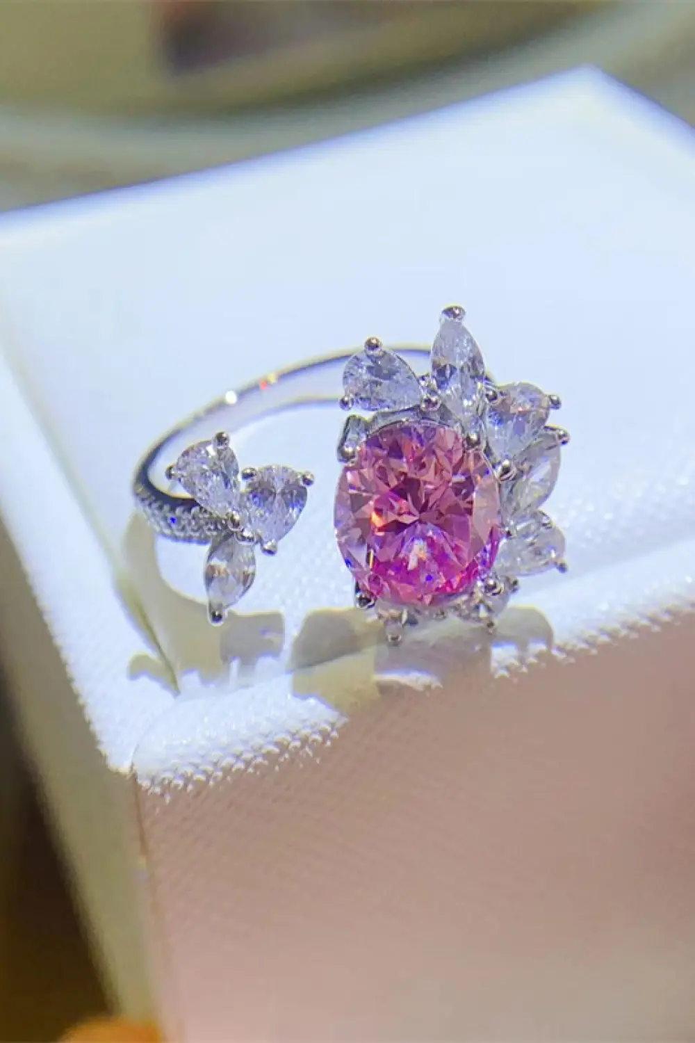 3 Carat Moissanite 925 Sterling Silver Open Ring, image 8