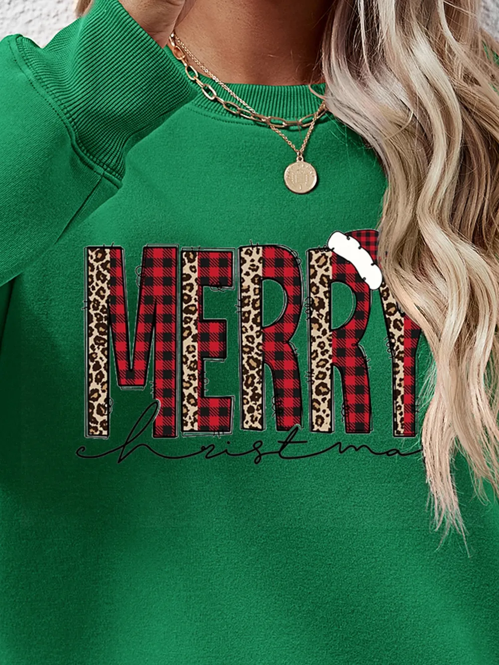 MERRY CHRISTMAS Round Neck Long Sleeve Sweatshirt, image 22
