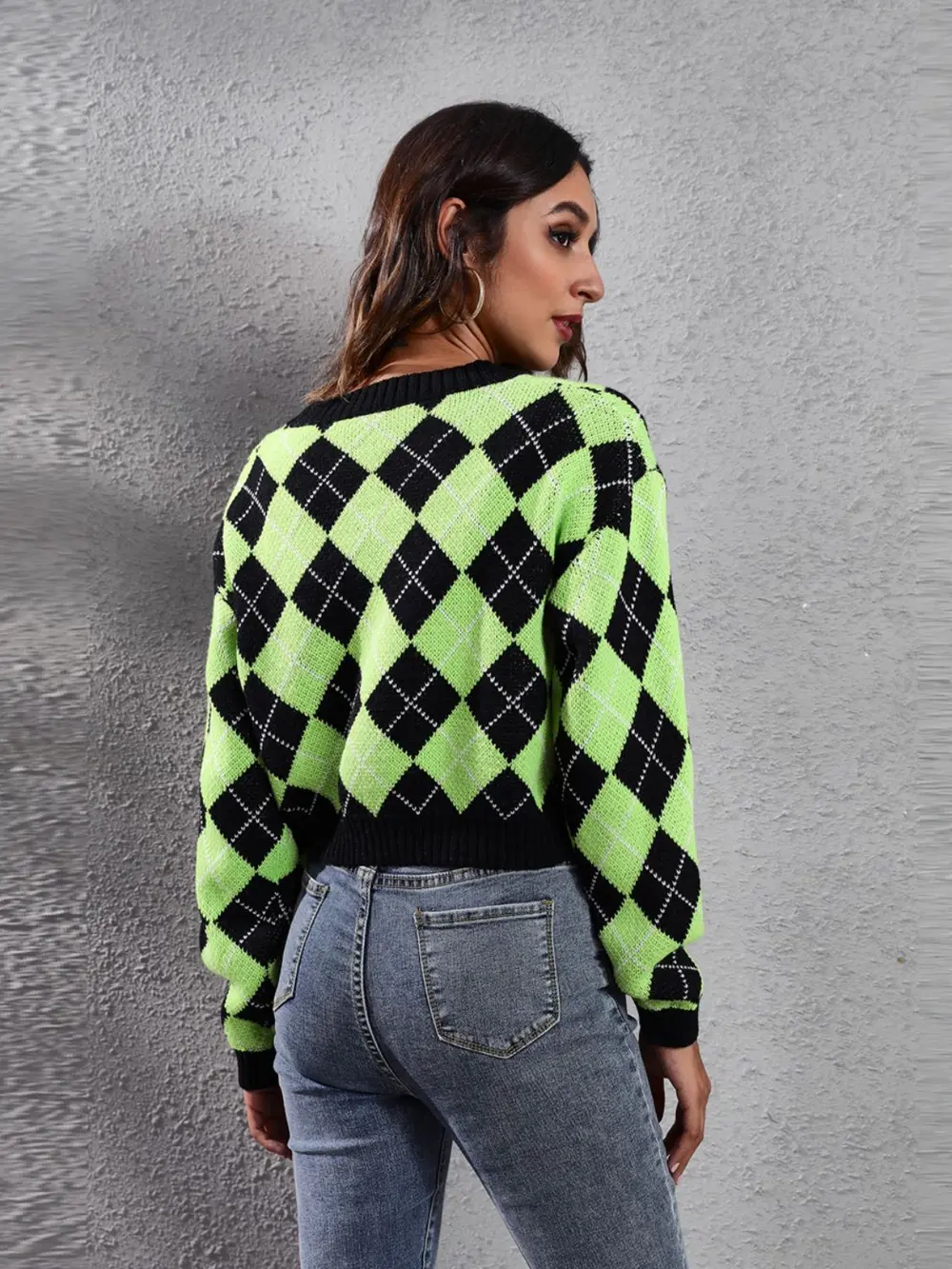Geometric Button Up Long Sleeve Cardigan, image 3
