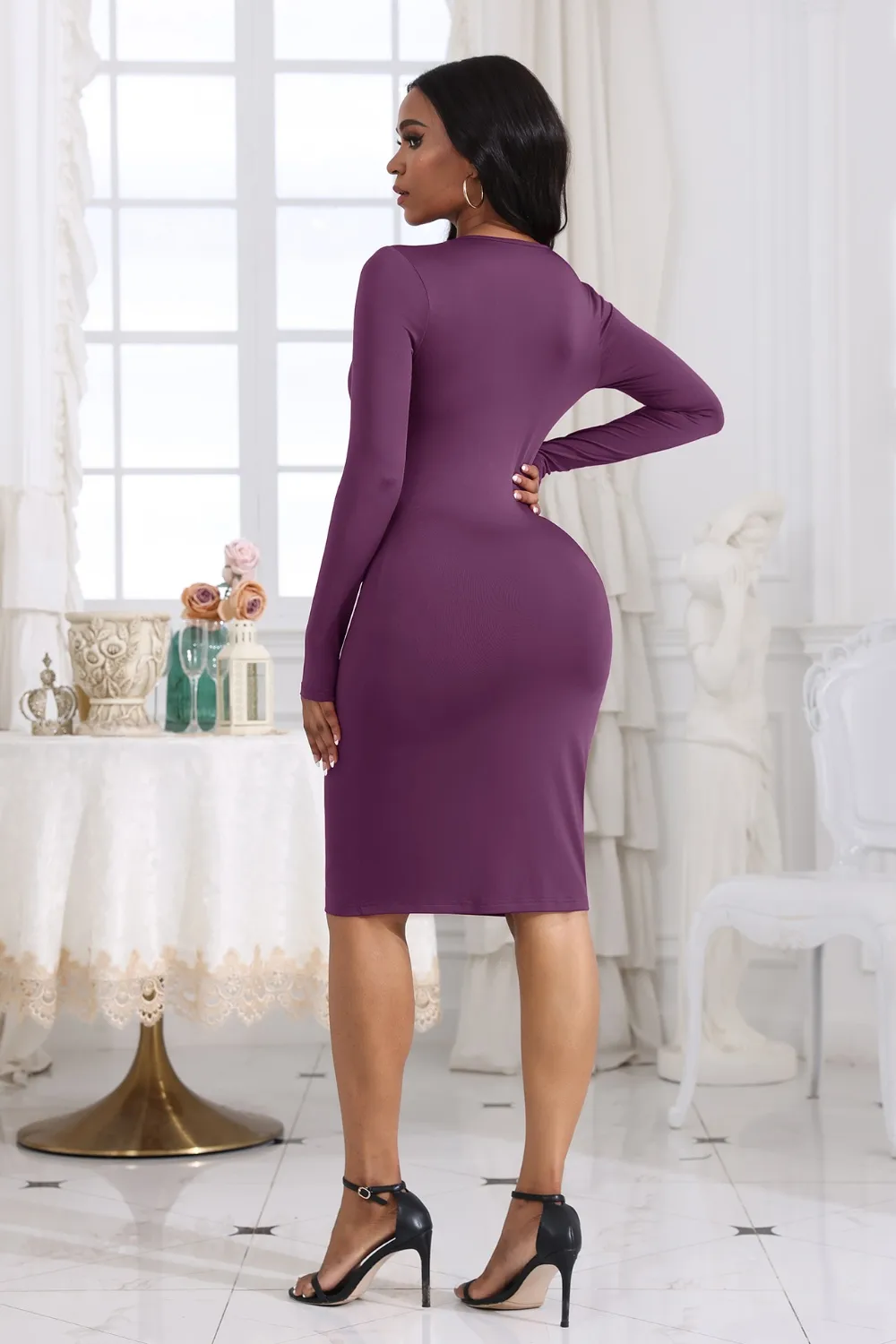 Cutout Twisted Long Sleeve Dress, image 9