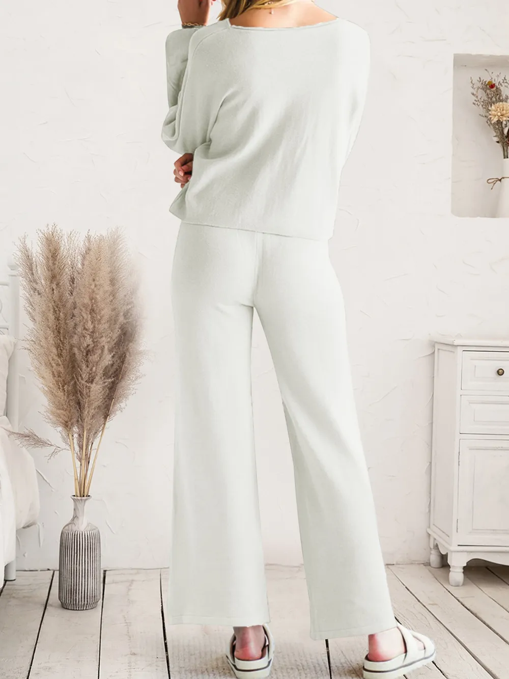 Long Sleeve Lounge Top and Drawstring Pants Set, image 23