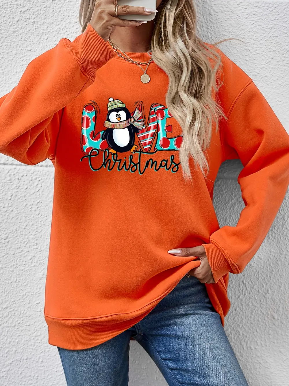 LIVE CHRISTMAS Drop Shoulder Round Neck Sweatshirt, image 19