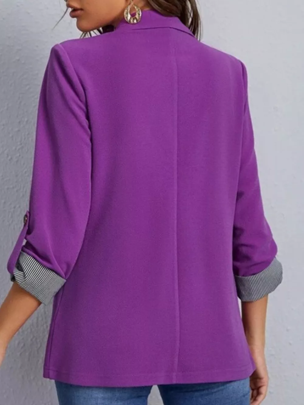 Lapel Collar Roll-Tab Sleeve Blazer, image 22