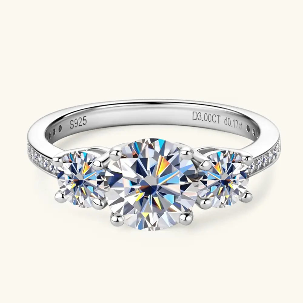 3 Carat Moissanite 925 Sterling Silver Ring, image 4
