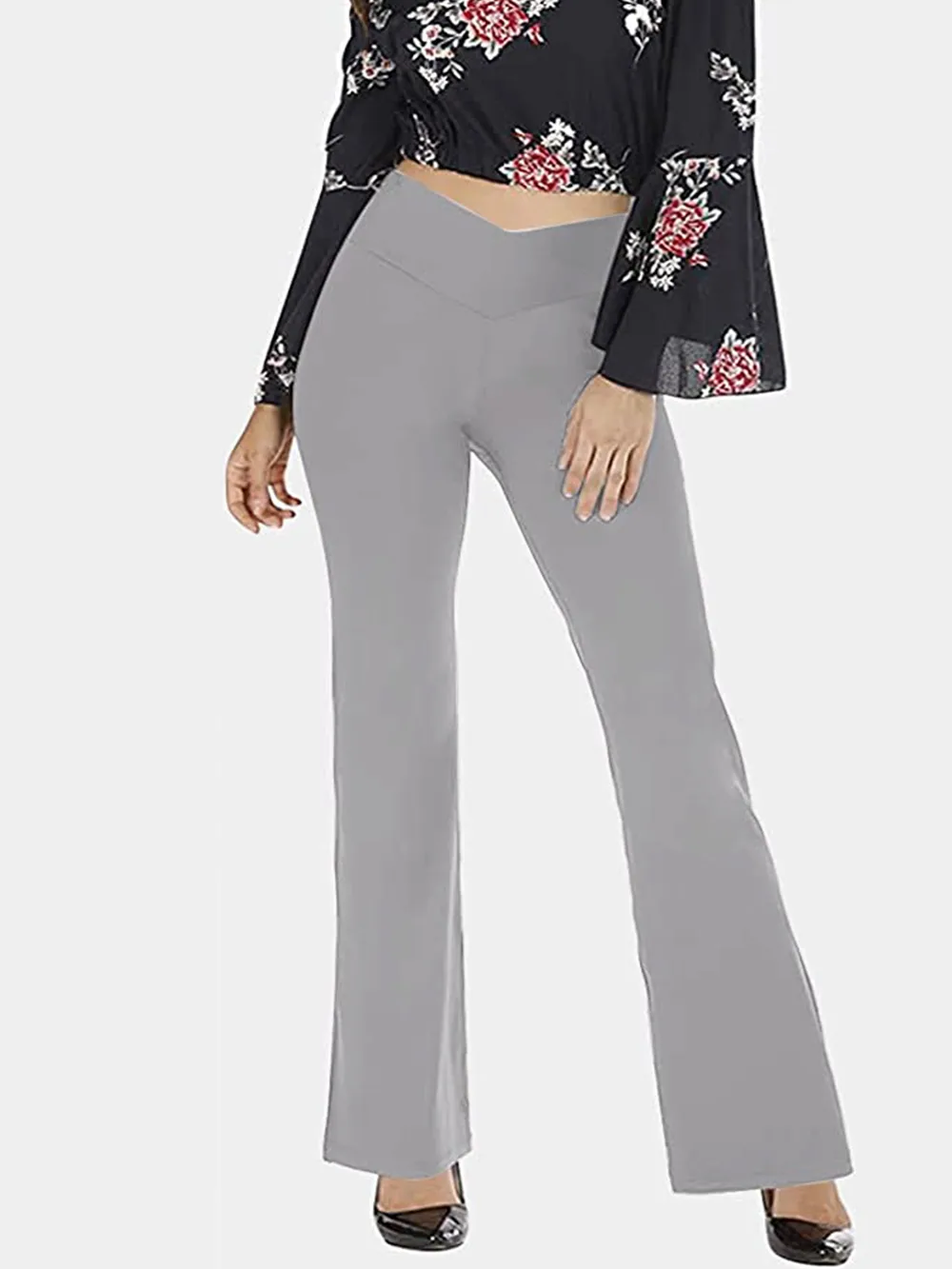 V-Waist Bootcut Long Pants, image 2
