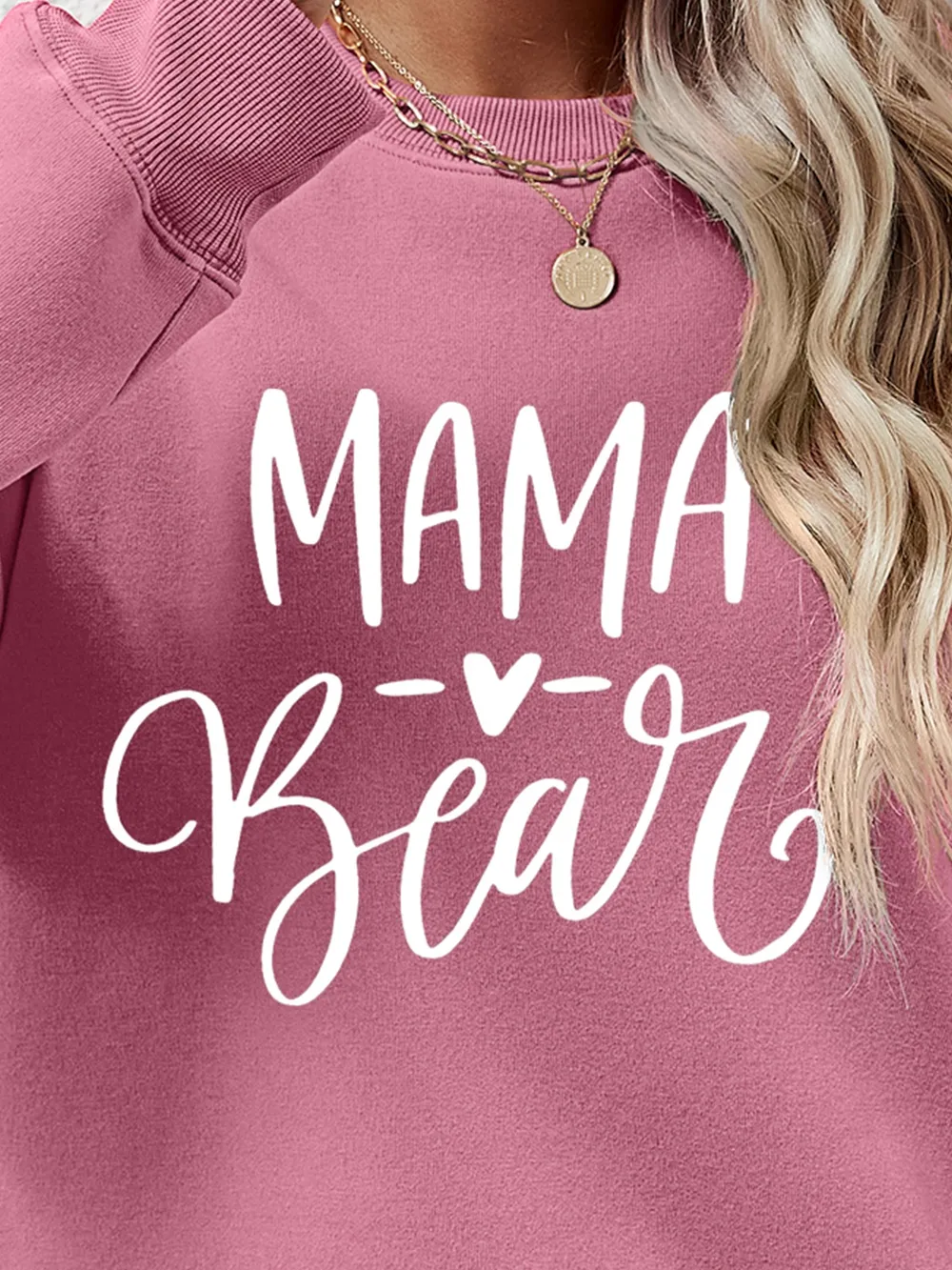 Letter Graphic Round Neck Long Sleeve Sweatshirt, image 18