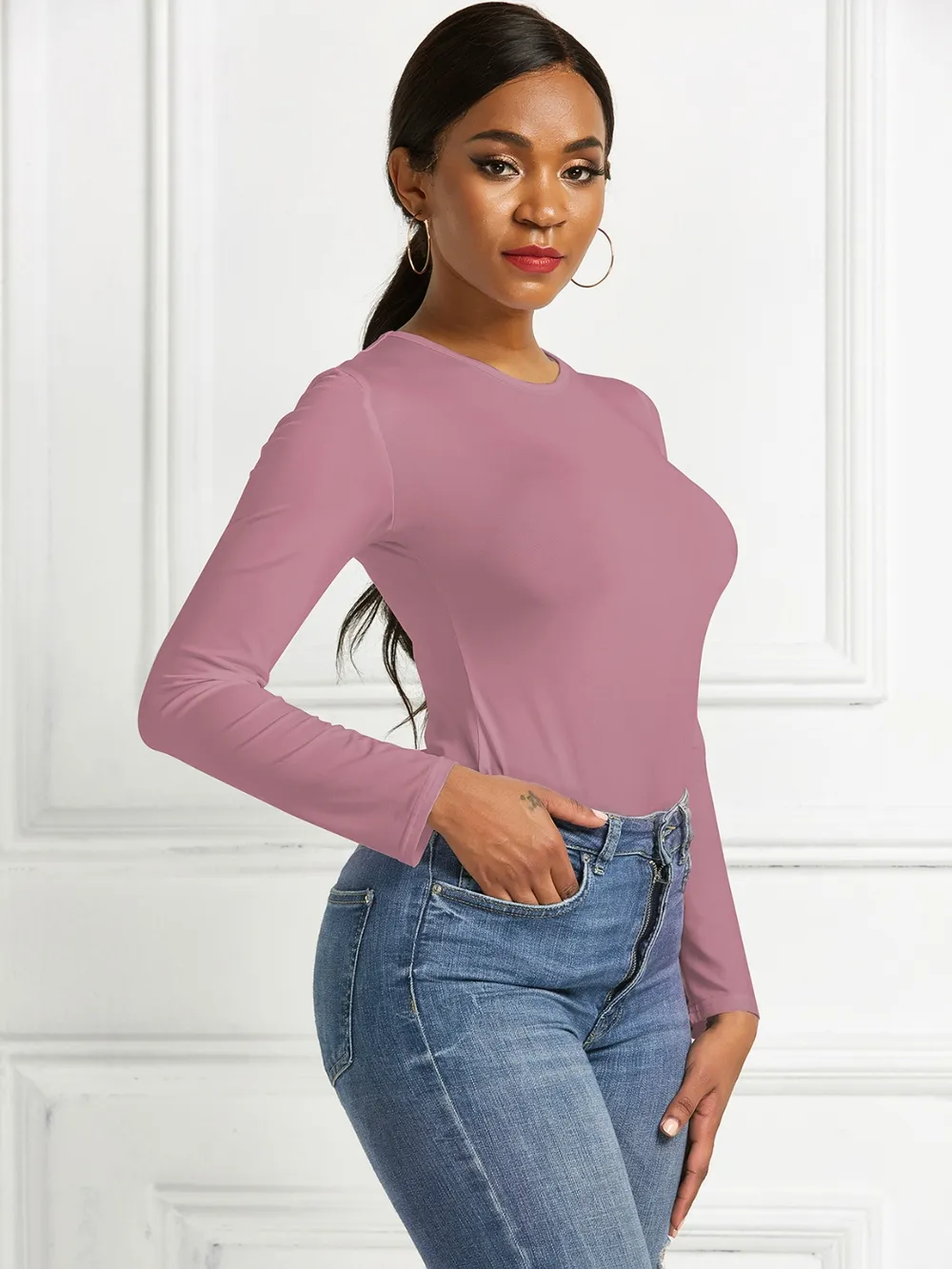 Round Neck Long Sleeve Bodysuit, image 29