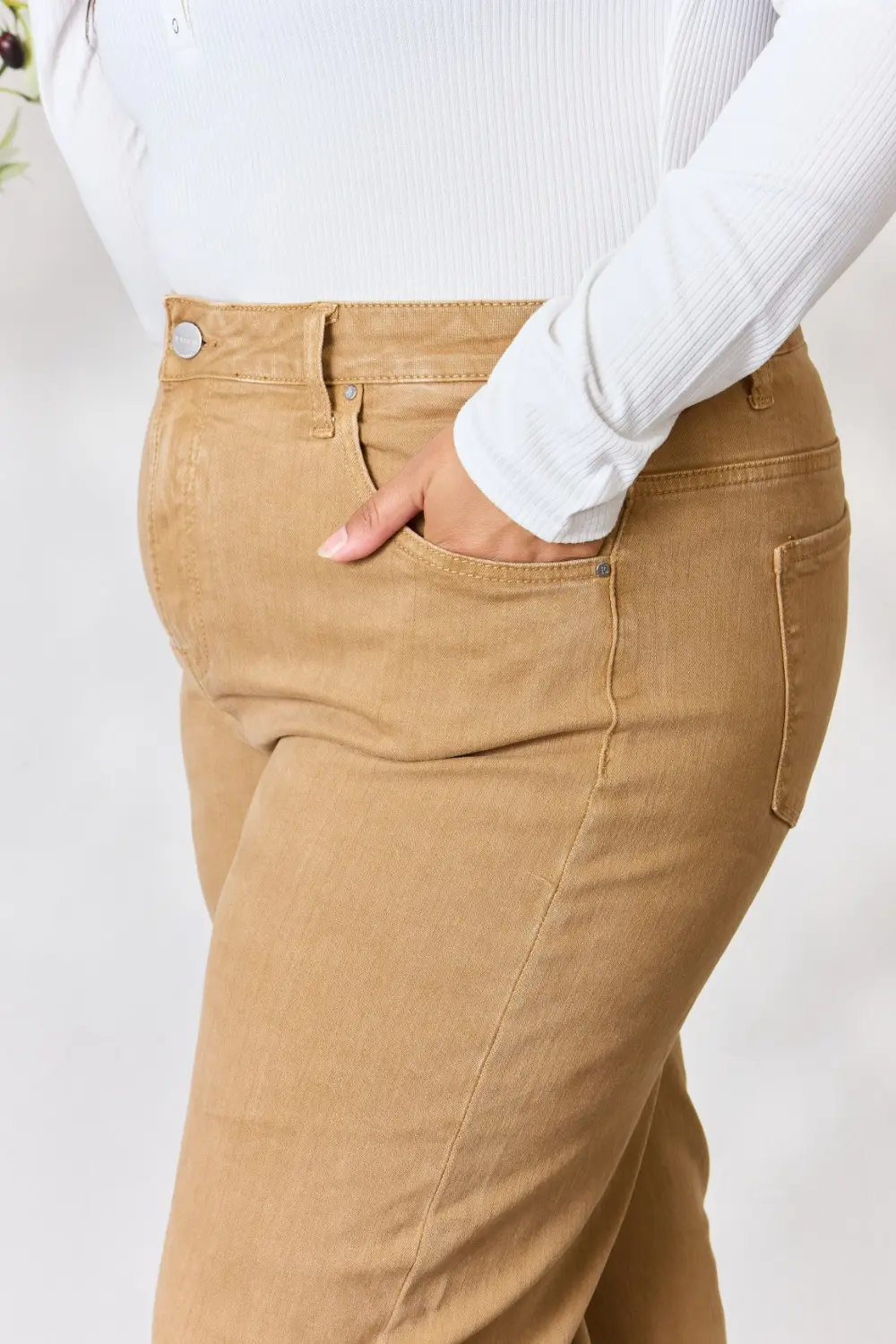 Full Size Fringe Hem Wide Leg Jeans, image 5