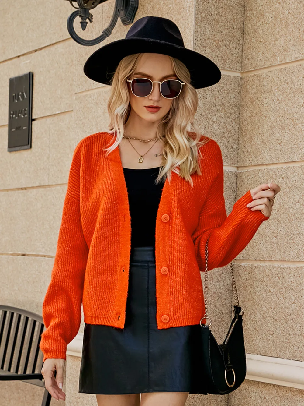 Dropped Shoulder Button Up Cardigan, image 3