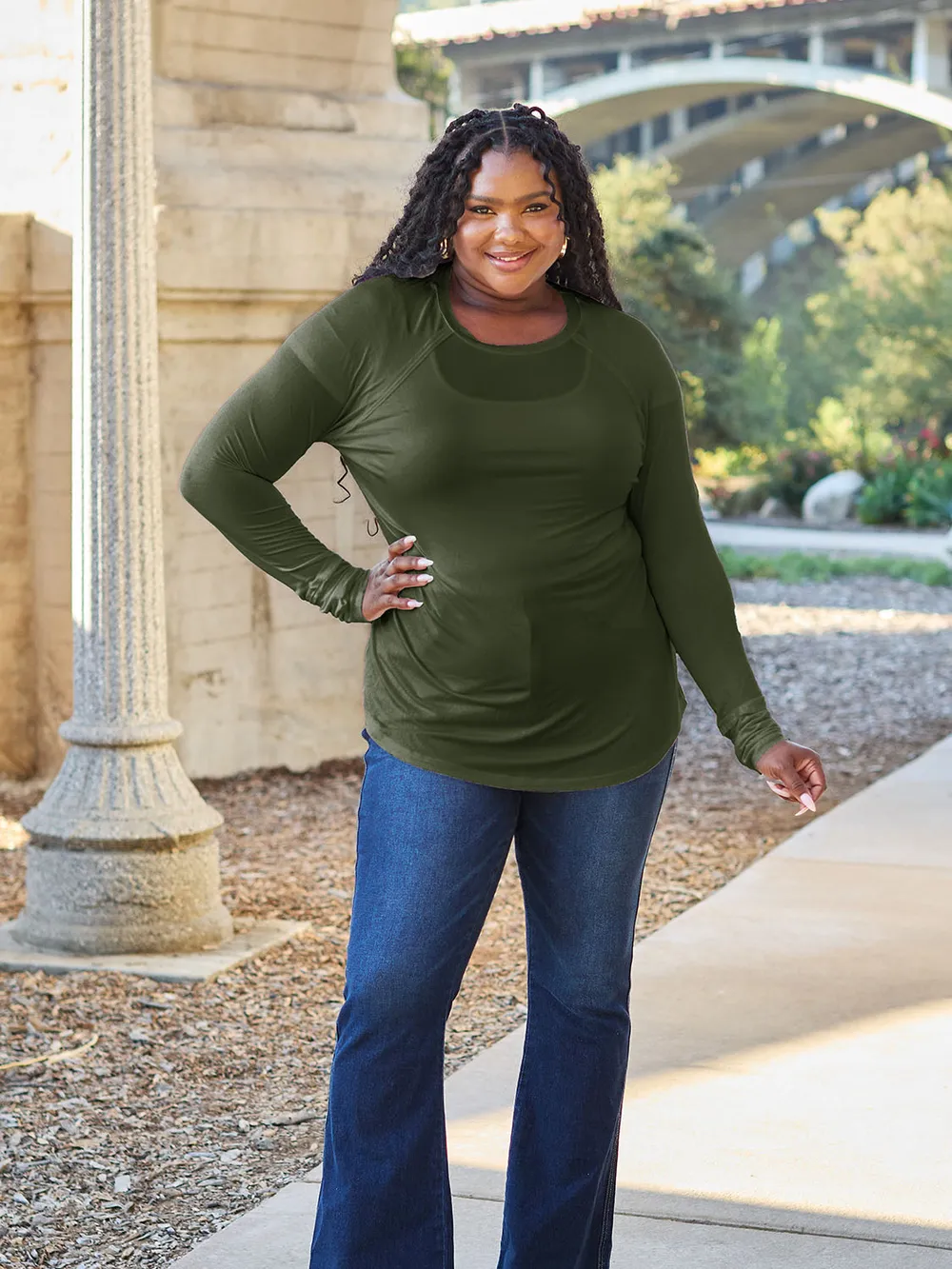 Full Size Round Neck Long Sleeve T-Shirt, image 16
