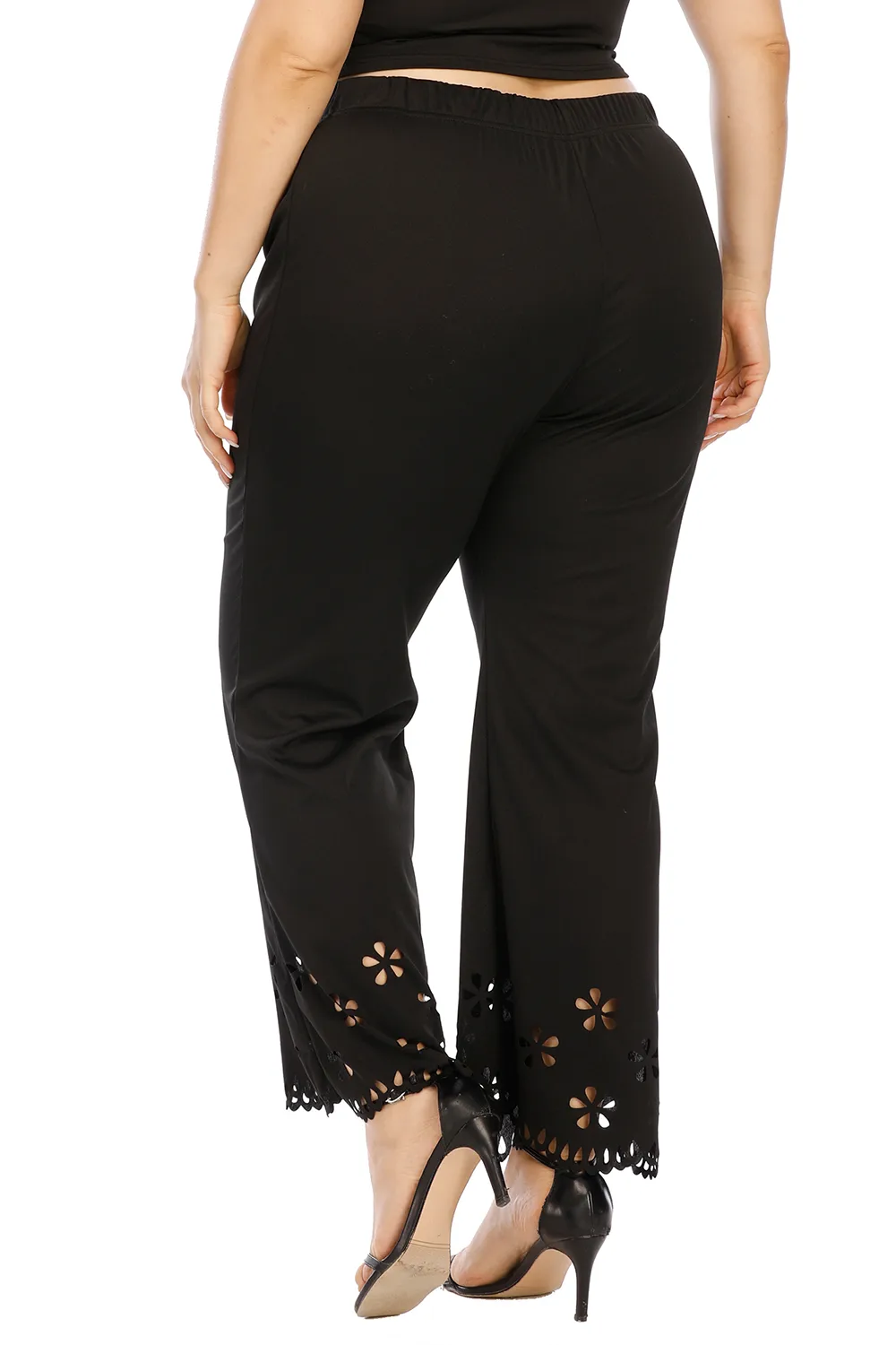 Plus Size Openwork Detail Pants, image 2