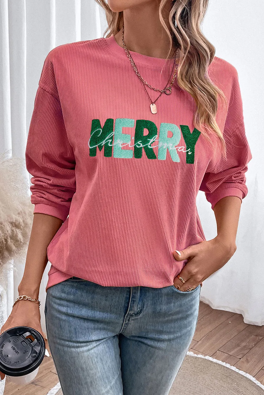 MERRY CHRISTMAS Round Neck Sweatshirt, image 5