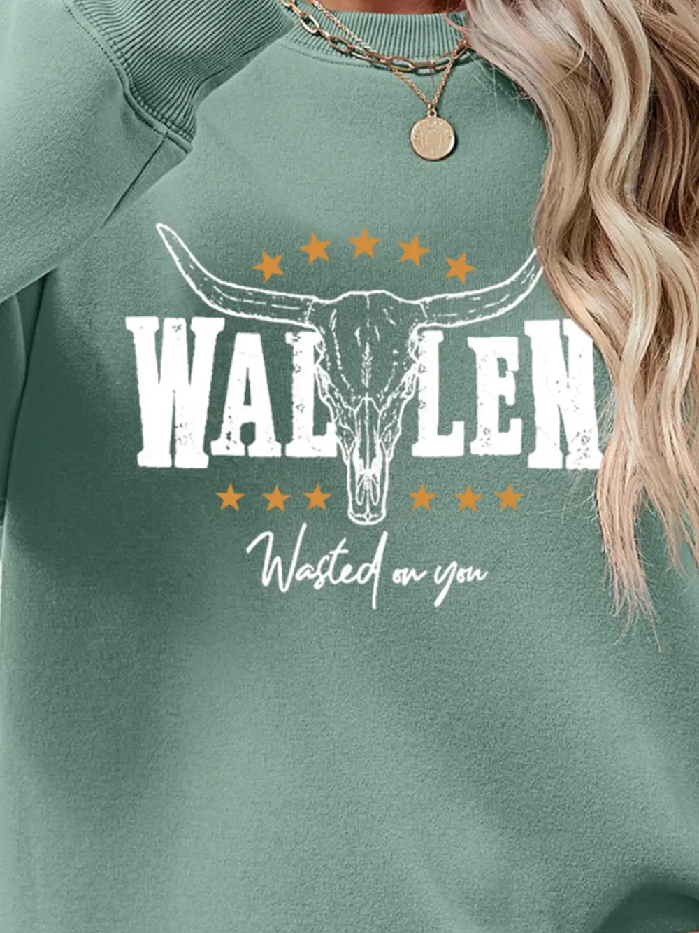 Graphic Round Neck Dropped Shoulder Sweatshirt, image 12