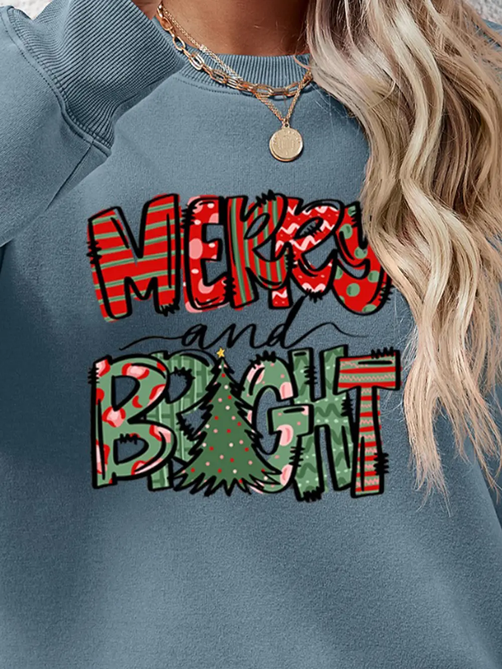 MERRY AND BRIGHT Long Sleeve Sweatshirt, image 6