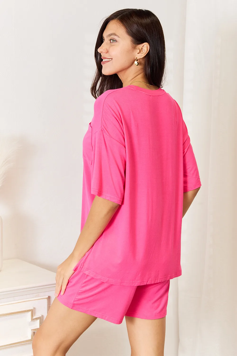 Full Size Soft Rayon Half Sleeve Top and Shorts Set, image 16