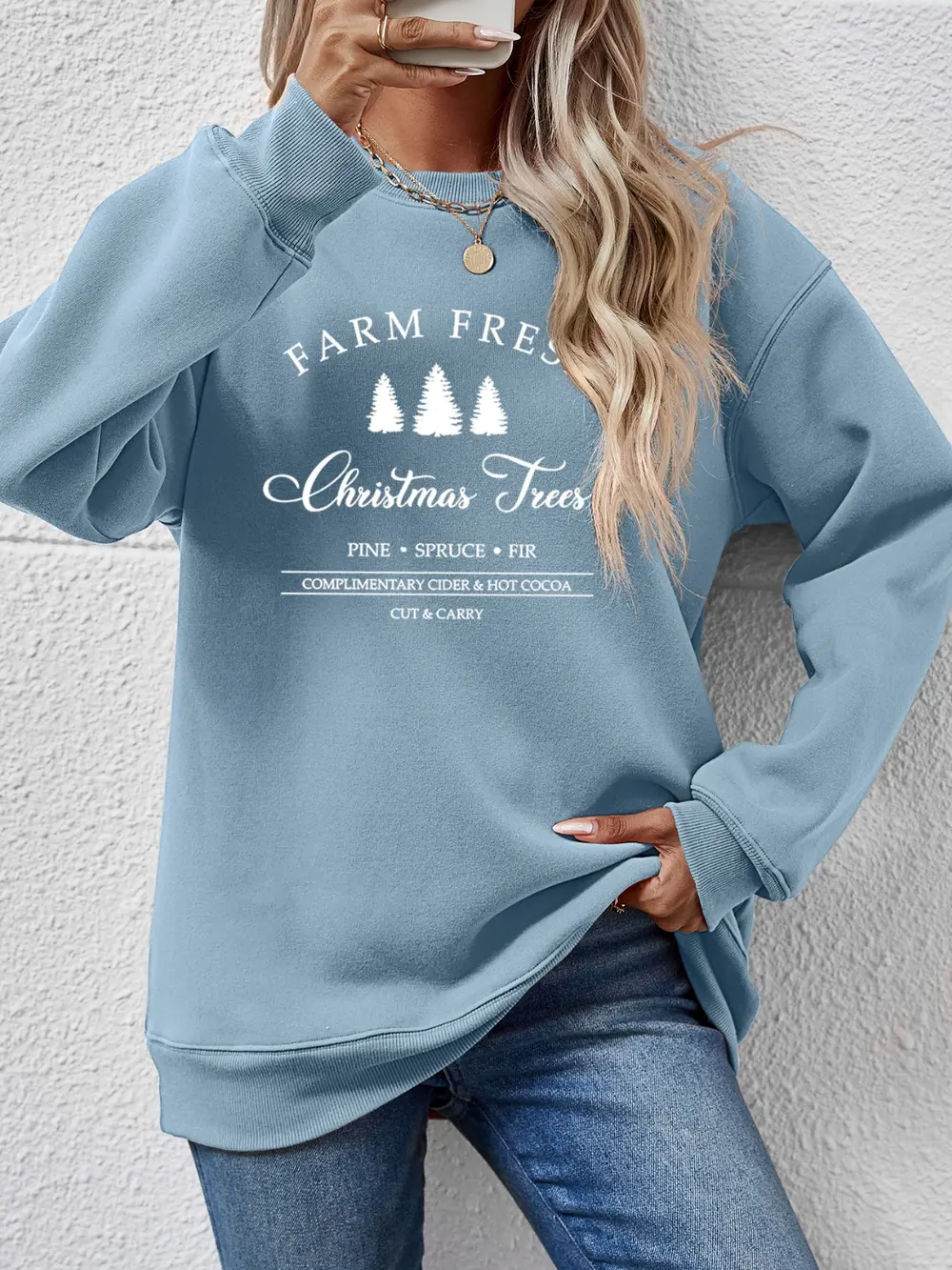 Graphic Round Neck Dropped Shoulder Sweatshirt, image 19