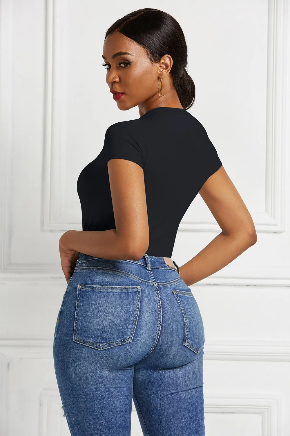 Round Neck Short Sleeve Bodysuit, image 30