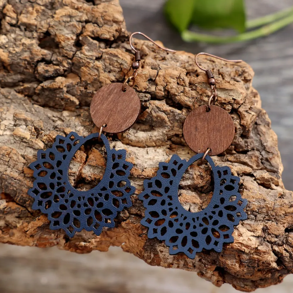 Geometric Cutout Dangle Earrings, image 11