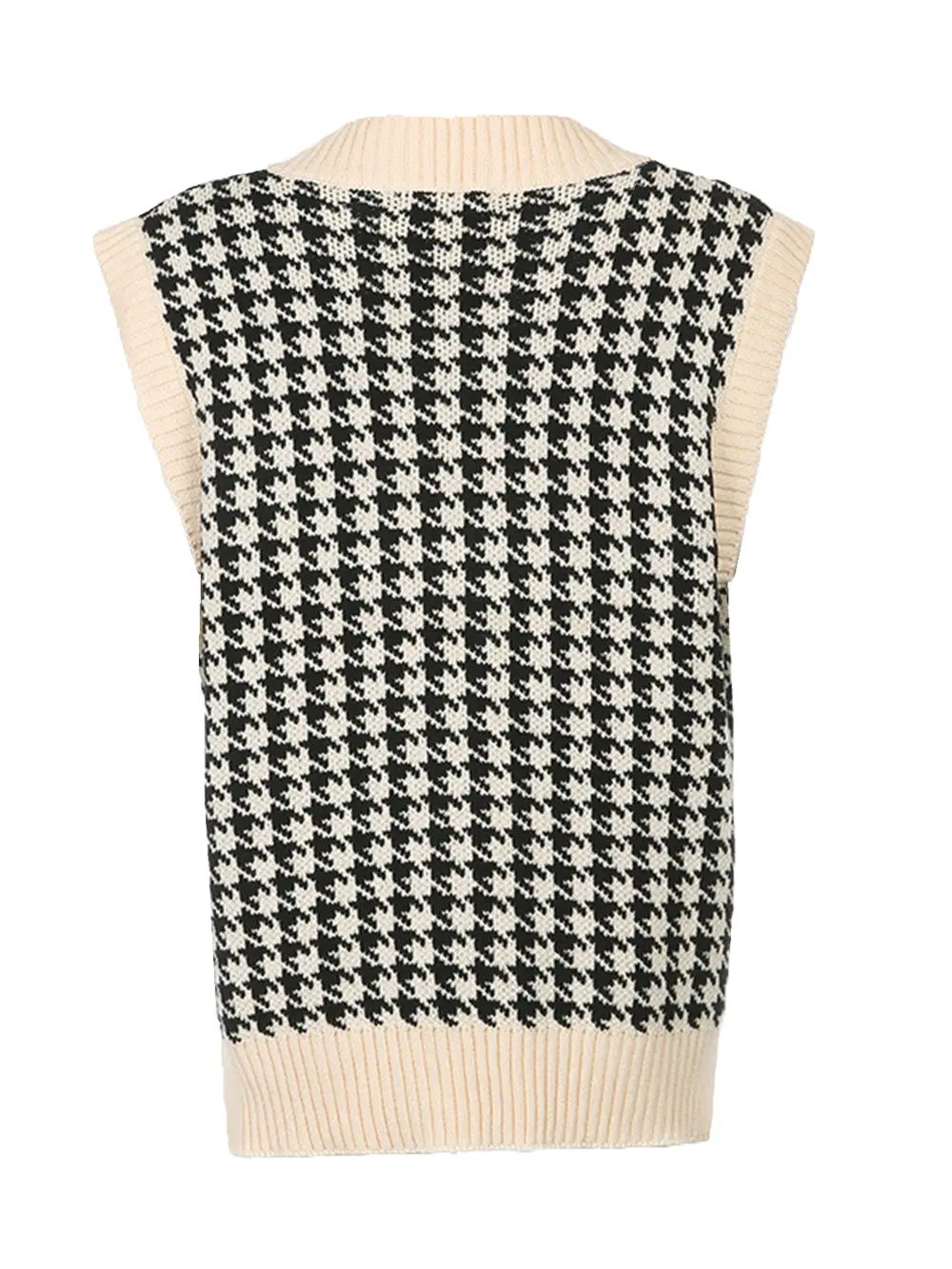 Houndstooth V-Neck Sweater Vest, image 12