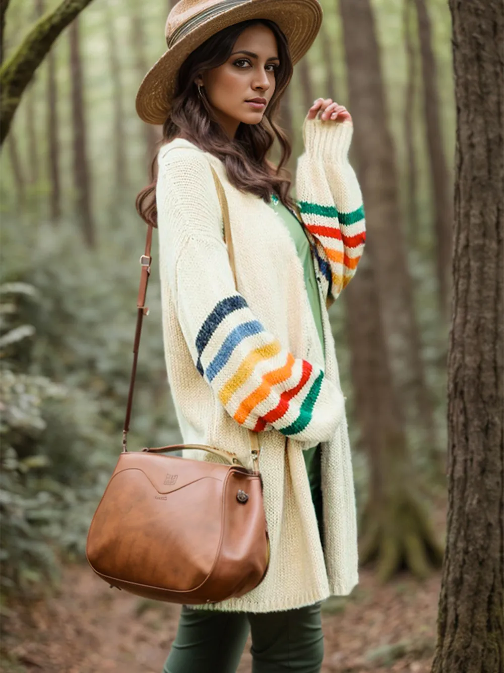 Striped Open Front Long Sleeve Cardigan, image 5