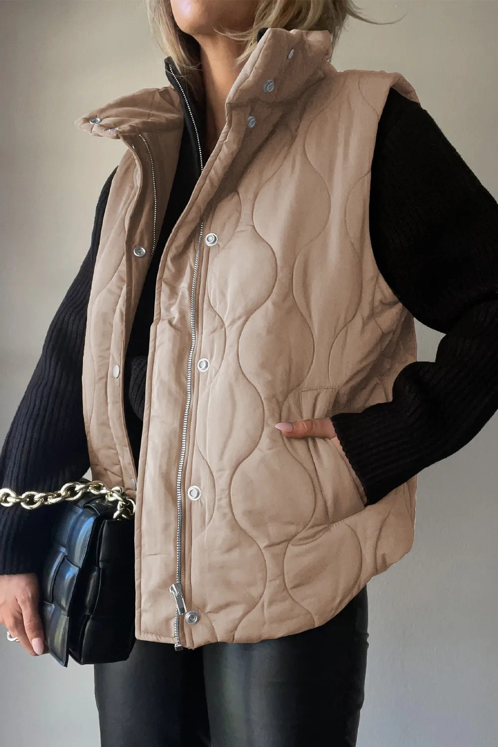 Collared Neck Vest with Pockets, image 20