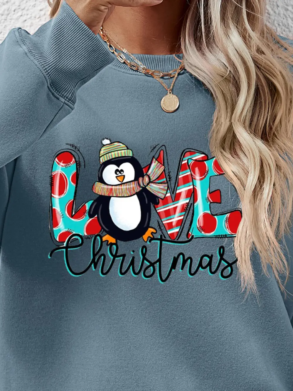 LIVE CHRISTMAS Drop Shoulder Round Neck Sweatshirt, image 5