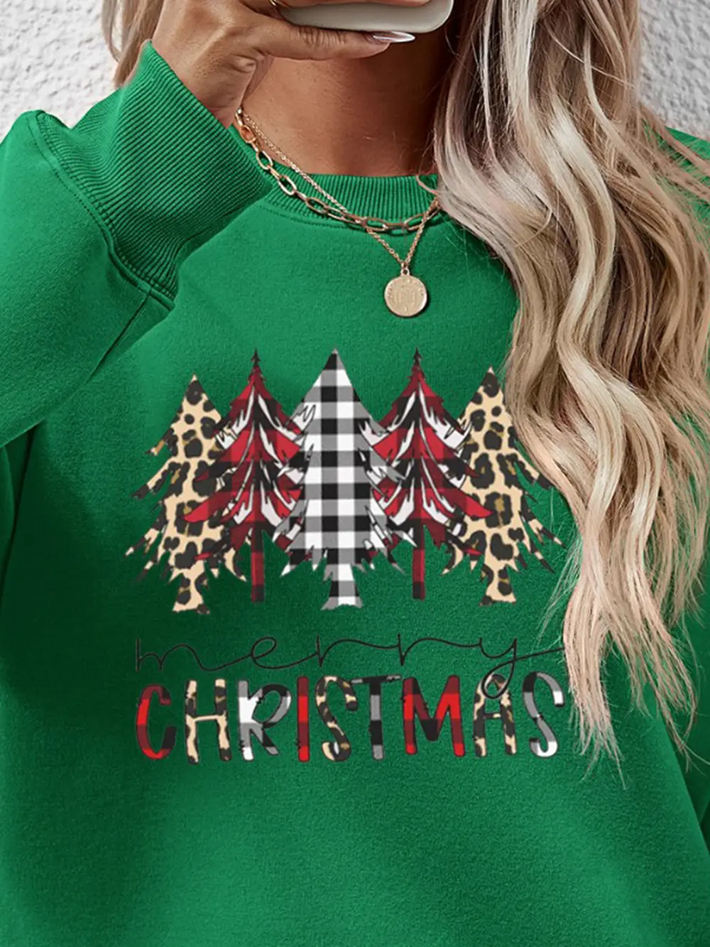 MERRY CHRISTMAS Round Neck Long Sleeve Sweatshirt, image 18