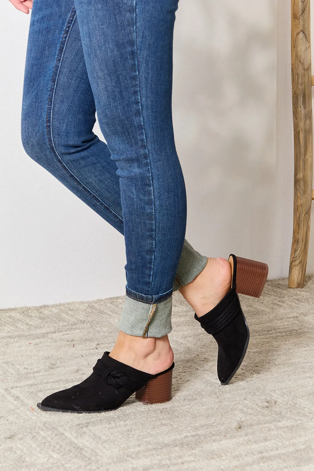 Pointed-Toe Braided Trim Mules, image 5