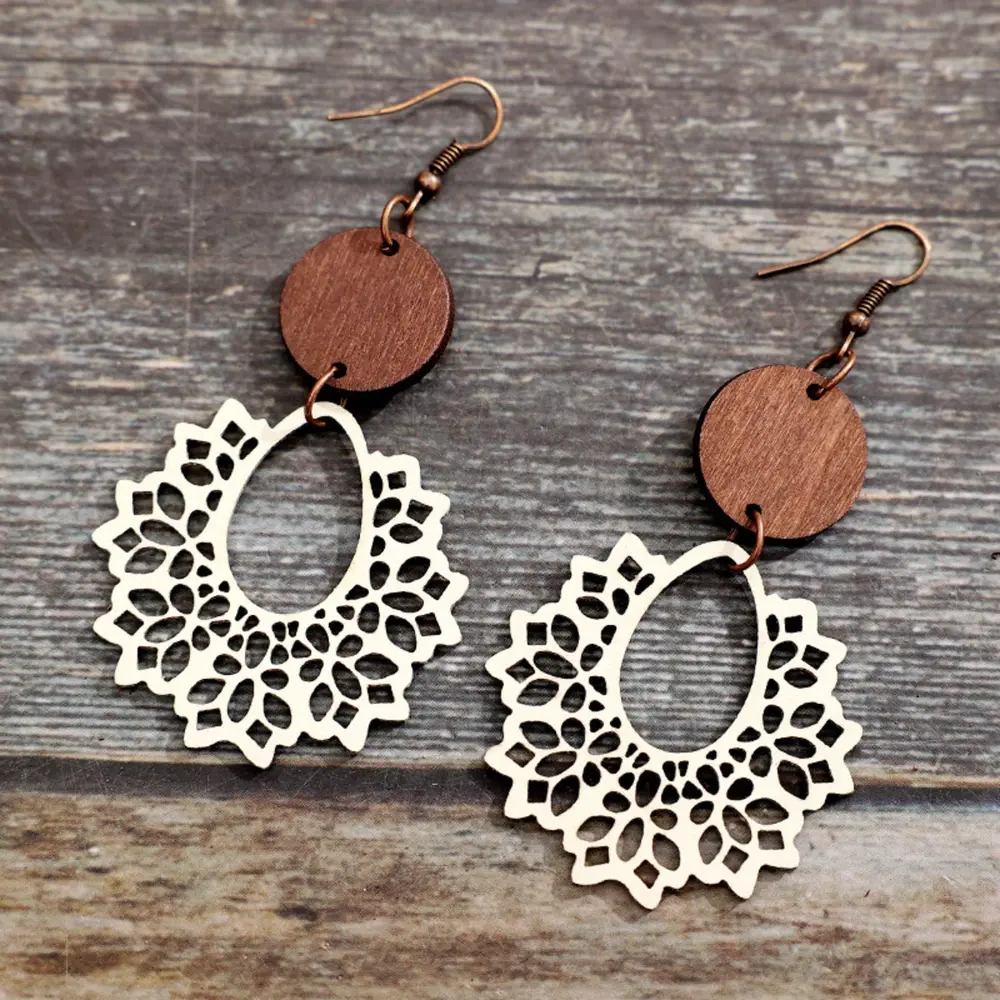 Geometric Cutout Dangle Earrings, image 4
