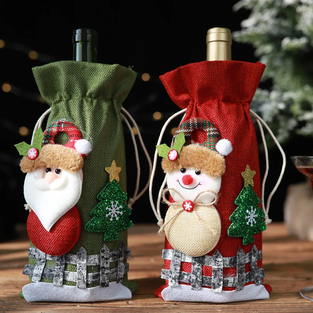 Assorted 2-Piece Christmas Doll Wine Bottle Covers, image 3