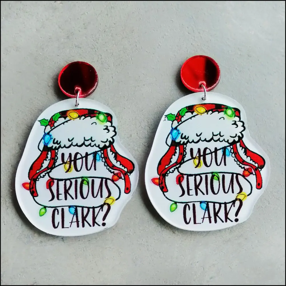 Christmas Themed Acrylic Dangle Earrings, image 2