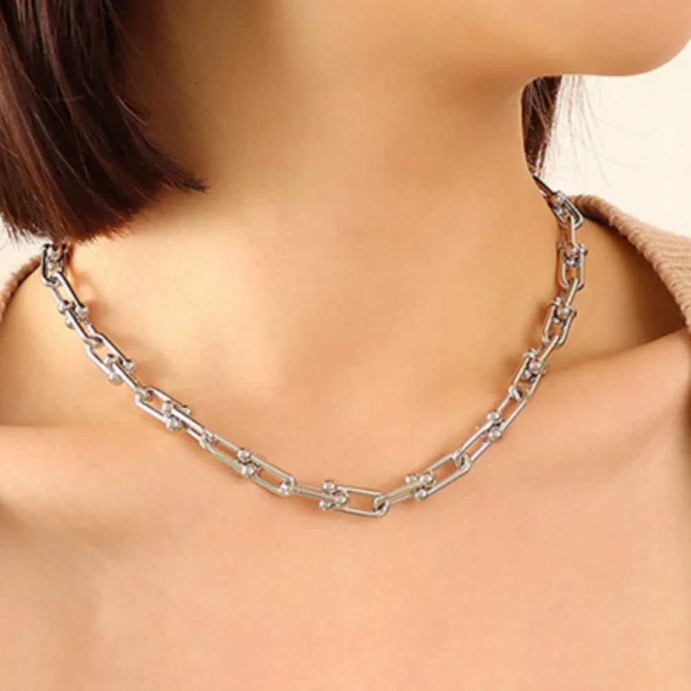 Chunky Chain Titanium Steel Necklace, image 2