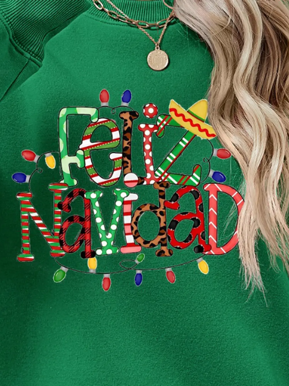 FELIZ NAVIDAD Round Neck Drop Shoulder Sweatshirt, image 17