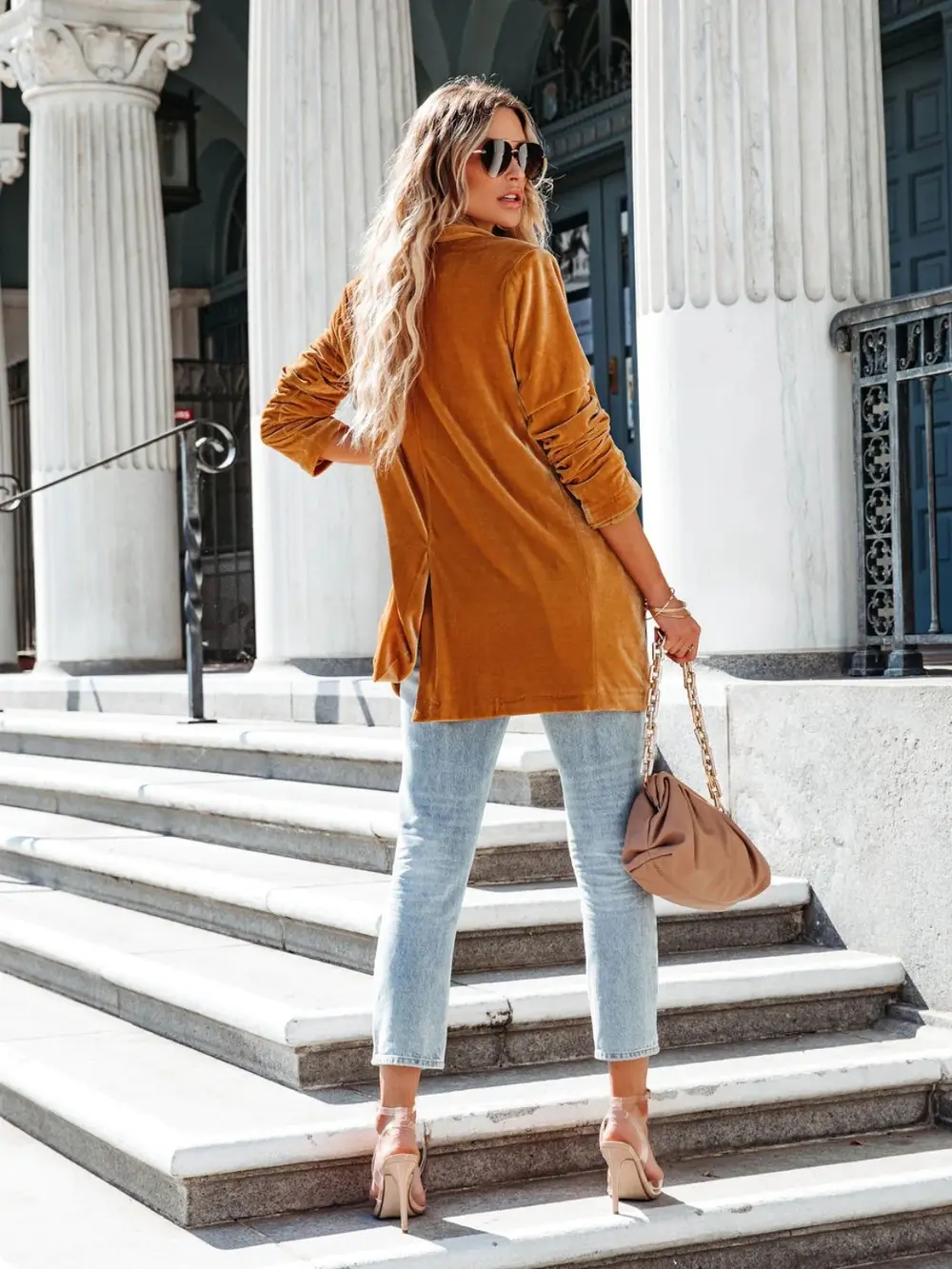 Button Up Long Sleeve Blazer with Pocket, image 9
