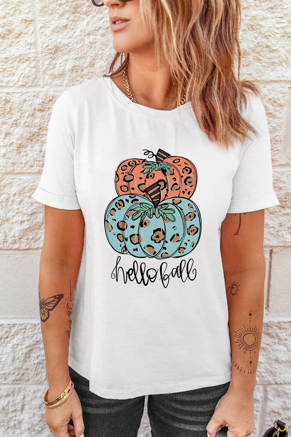 Pumpkin Graphic Short Sleeve T-Shirt, image 4