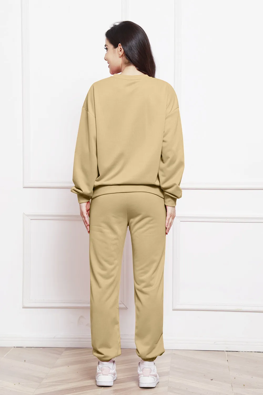 Round Neck Long Sleeve Sweatshirt and Pants Set, image 21