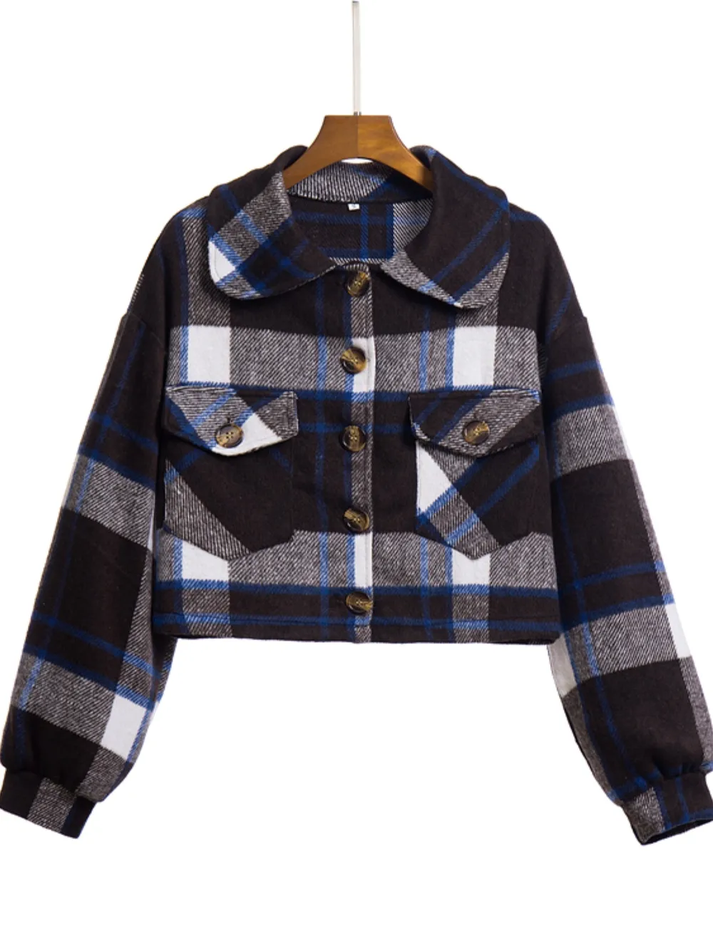 Plaid Button Front Jacket with Pockets, image 18