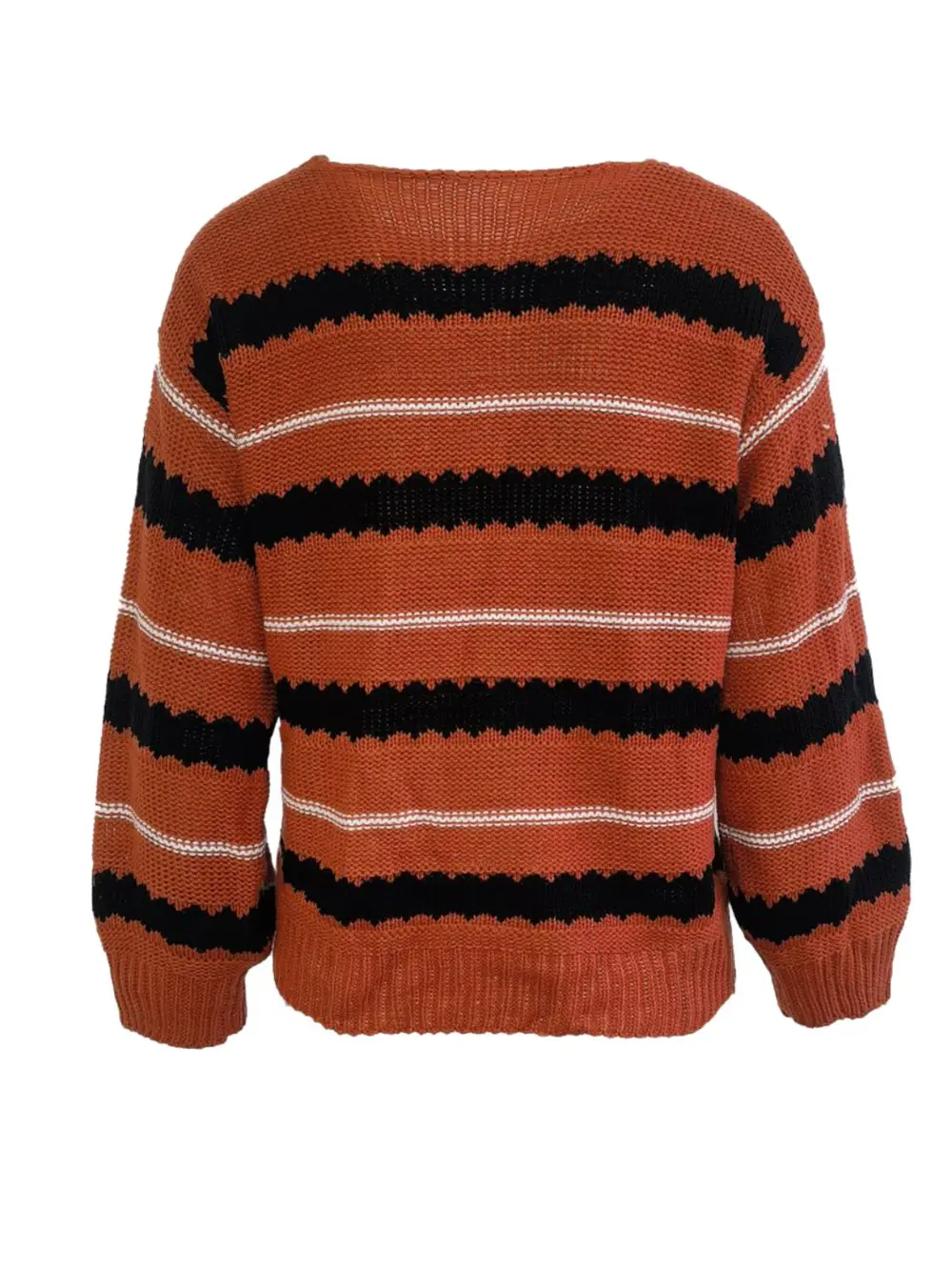 Striped Round Neck Long Sleeve Sweater, image 5