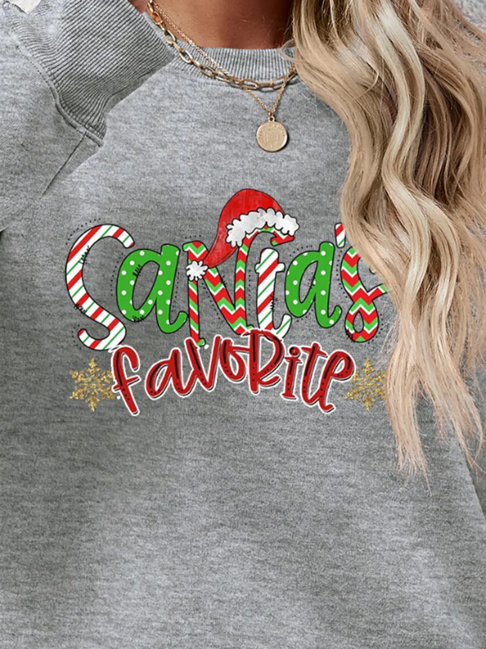 Letter Graphic Round Neck Long Sleeve Sweatshirt, image 23