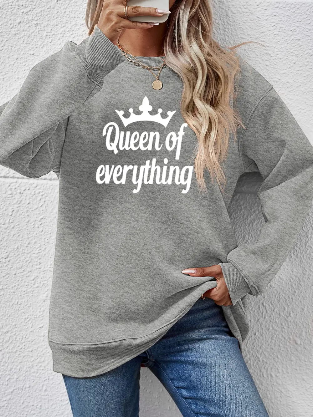 QUEEN OF EVERYTHING Round Neck Sweatshirt, image 11