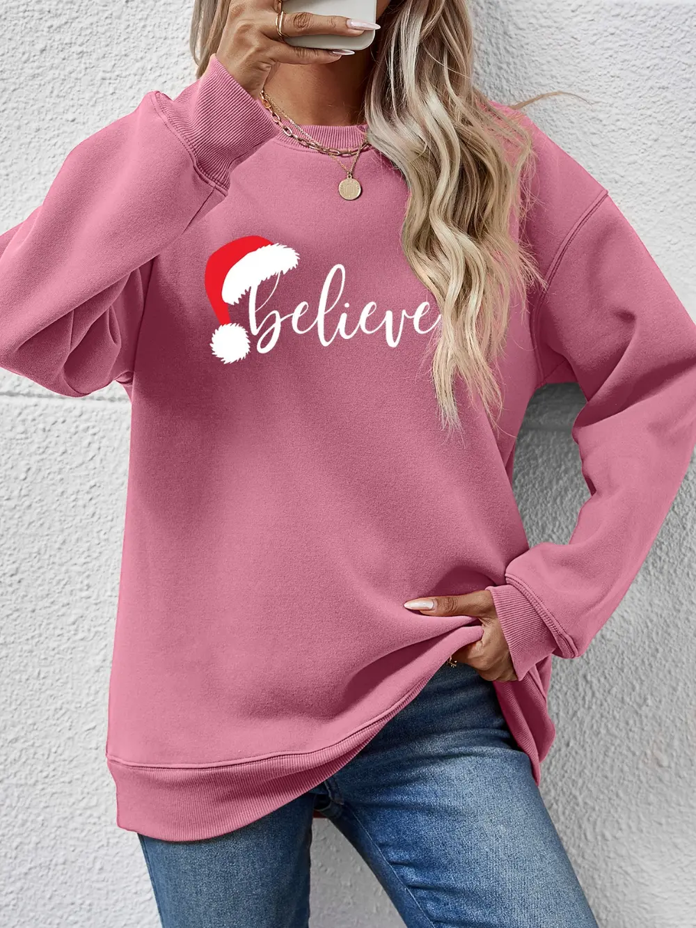 BELIEVE Graphic Long Sleeve Sweatshirt, image 8